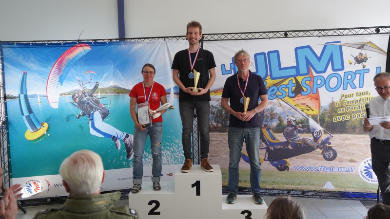 Guilhem Rolland sur la première marche du podium en pendulaire solo